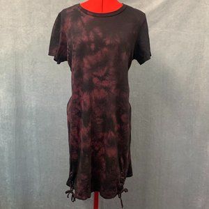 Hot Topic Black Red Tie Dye Tee Shirt Dress XL
